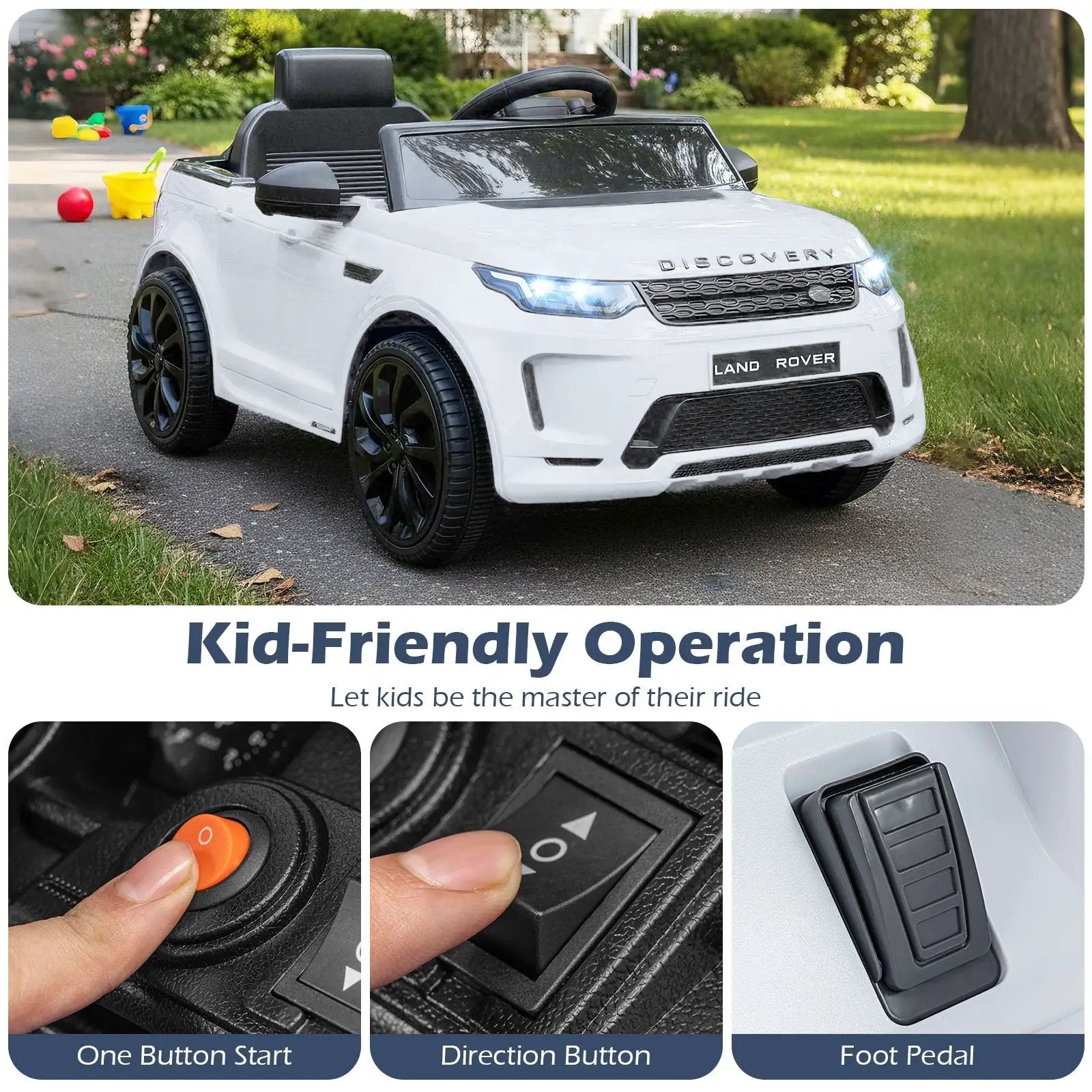 Licensed Land Rover Kids Ride on Car 12V Battery Powered Kids Electric Car by DirectDeals