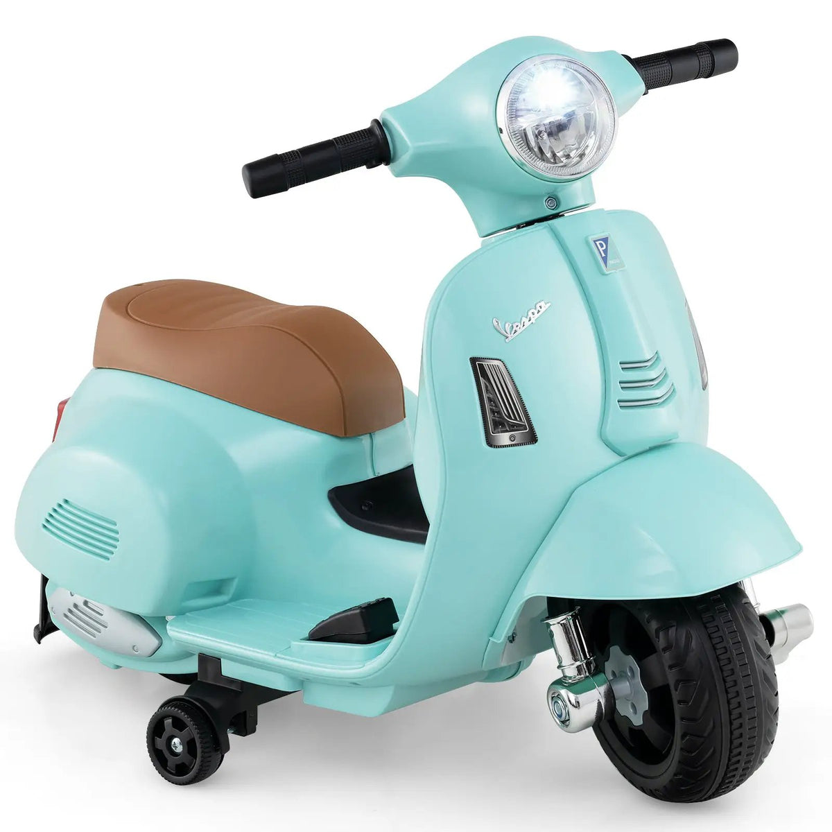 Kids Ride on Motorcycle Licensed Vespa with LED Headlight and Horn Sound by DirectDeals