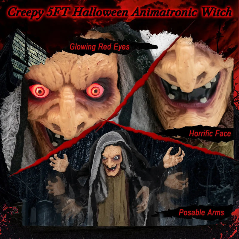 Life Size Animatronic Witch with Pre-Recorded Phrases by DirectDeals