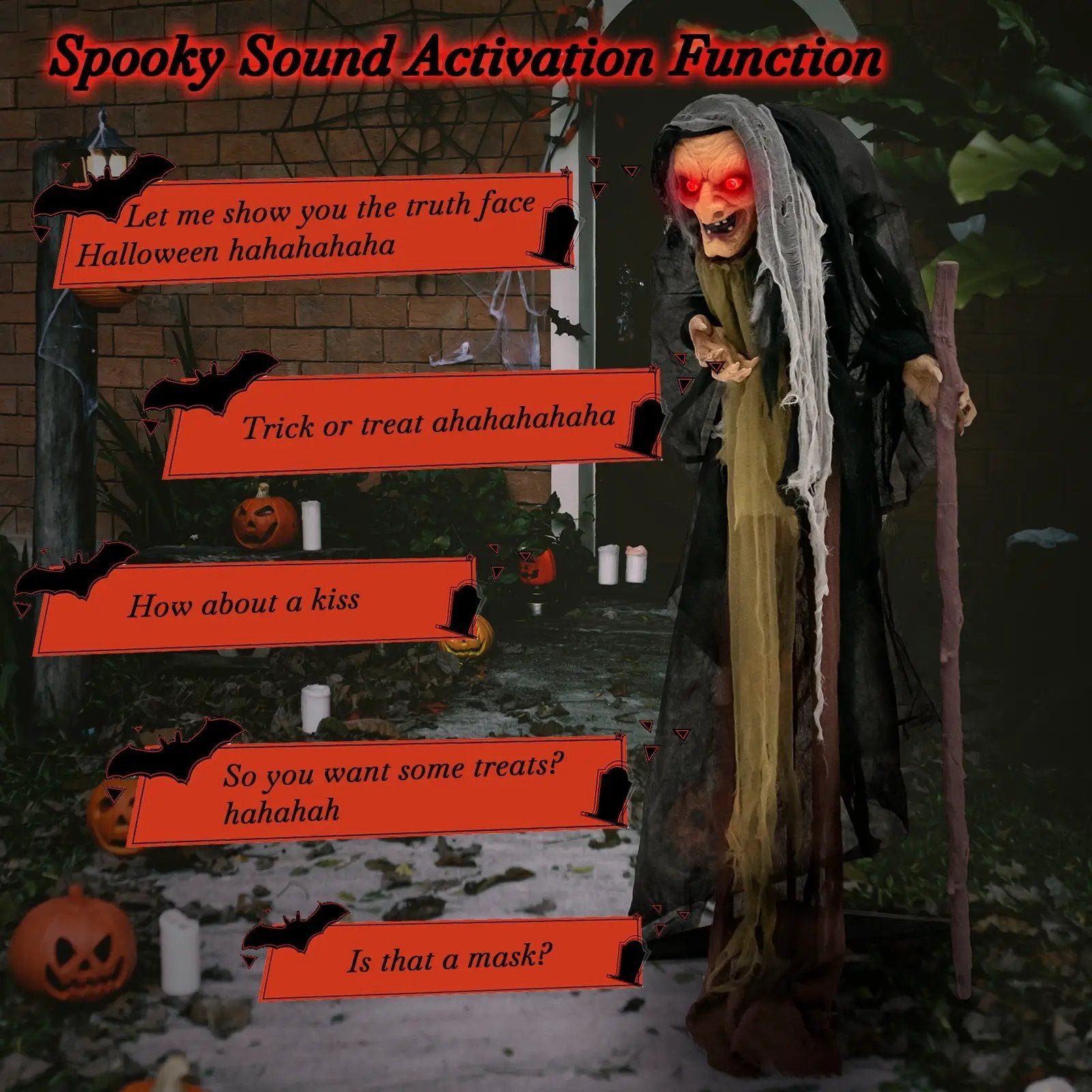 Life Size Animatronic Witch with Pre-Recorded Phrases by DirectDeals