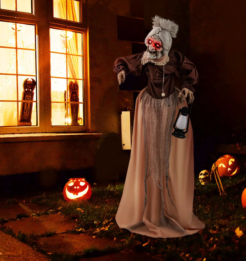 Life-Size Halloween Animatronic Moving and Talking Old Lady Hag Prop by DirectDeals