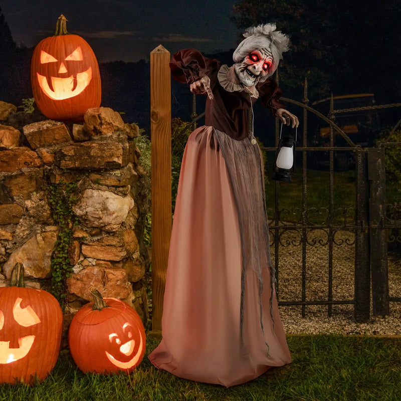 Life-Size Halloween Animatronic Moving and Talking Old Lady Hag Prop by DirectDeals