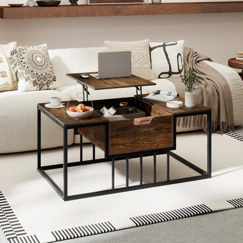 Lift Top Coffee Table Modern Center Table with Hidden Storage Compartment by DirectDeals