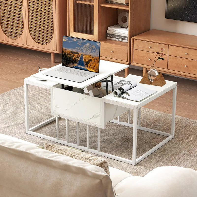 Lift Top Coffee Table Modern Center Table with Hidden Storage Compartment by DirectDeals