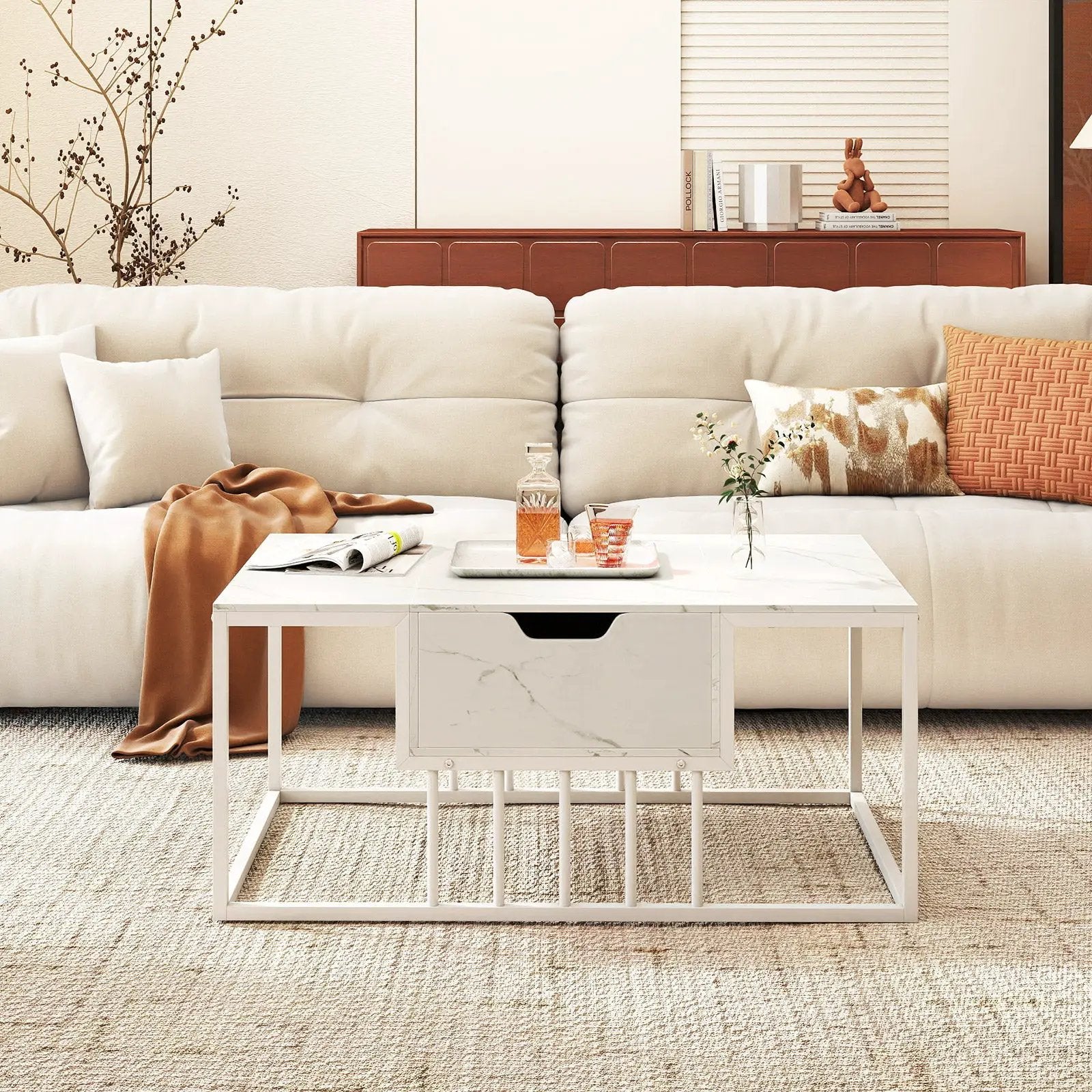 Lift Top Coffee Table Modern Center Table with Hidden Storage Compartment by DirectDeals