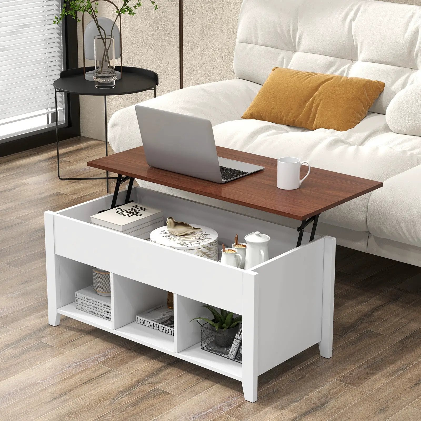 Coffee Table with Hidden Storage Compartment by DirectDeals