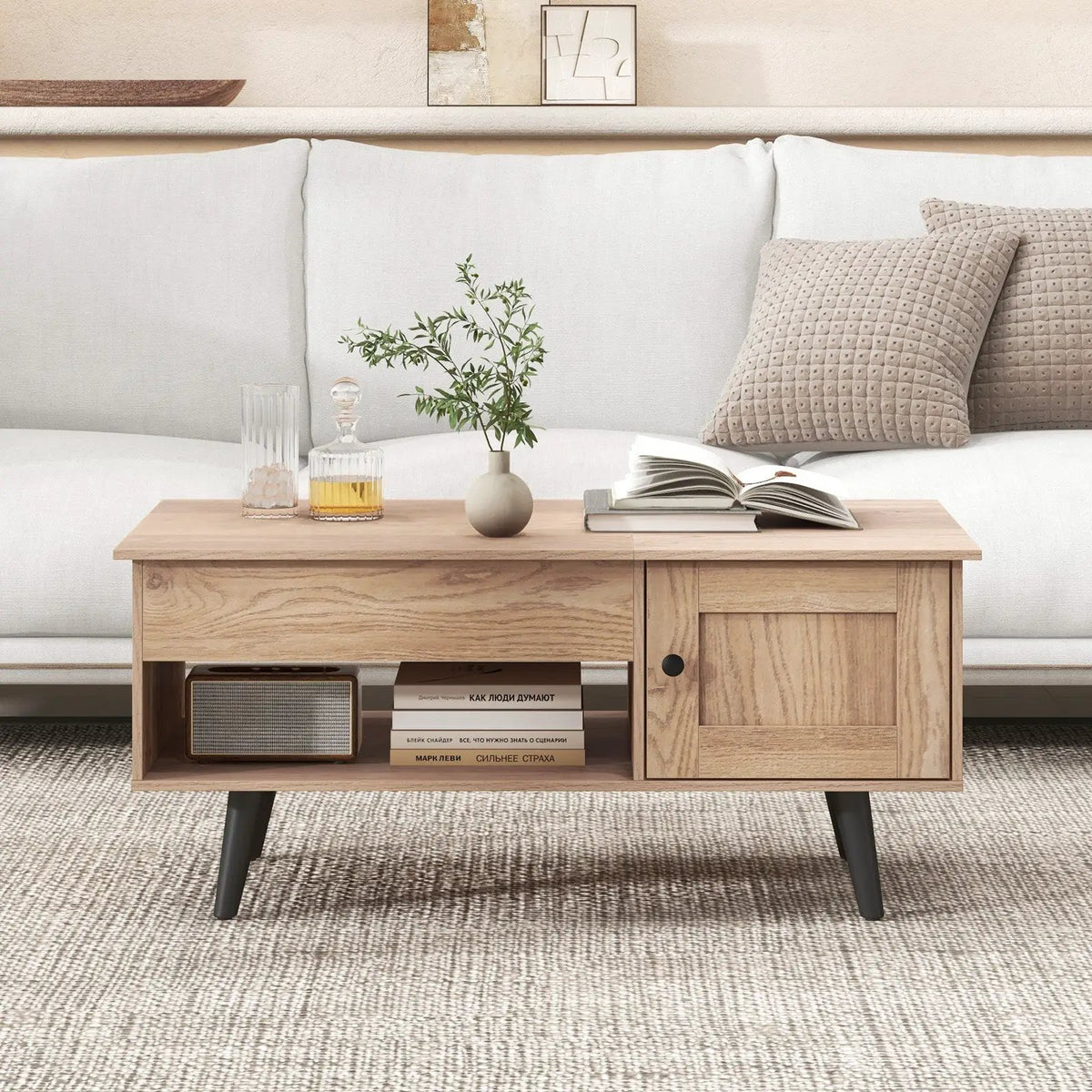 Lift Top Coffee Table with Storage and Hidden Compartment by DirectDeals