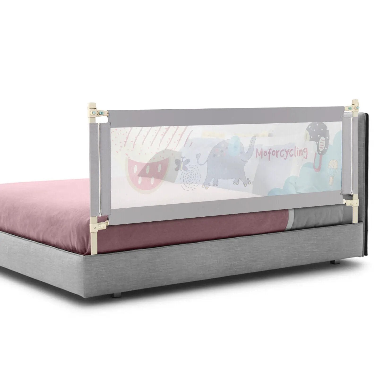 69 Inch Toddlers Vertical Lifting Baby Bedrail Guard with Lock by DirectDeals