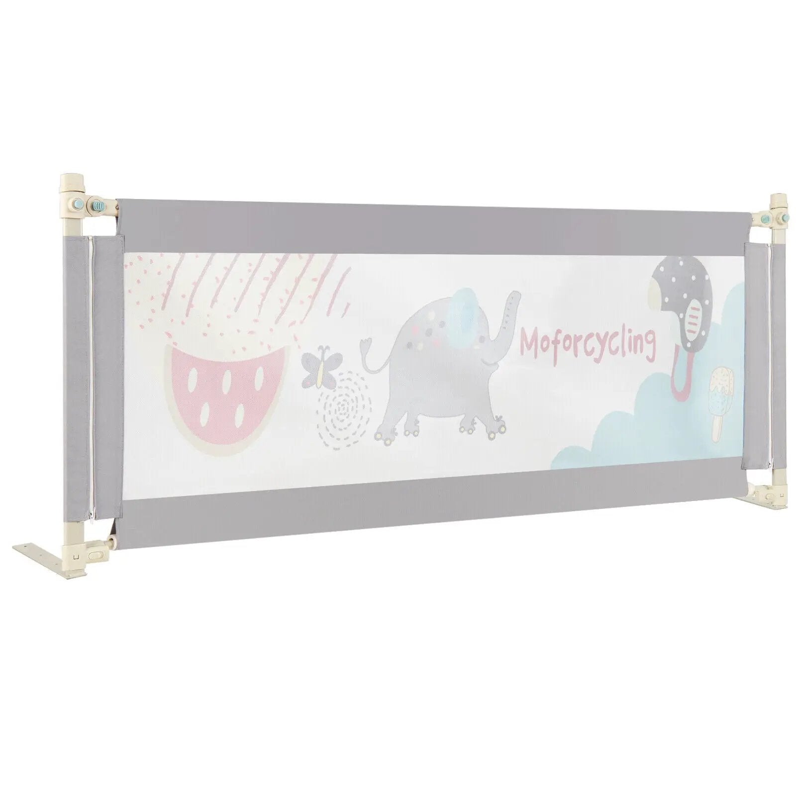 69 Inch Toddlers Vertical Lifting Baby Bedrail Guard with Lock by DirectDeals