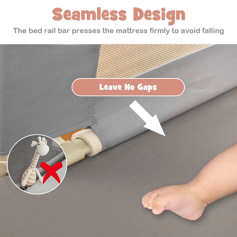 69 Inch Toddlers Vertical Lifting Baby Bedrail Guard with Lock by DirectDeals