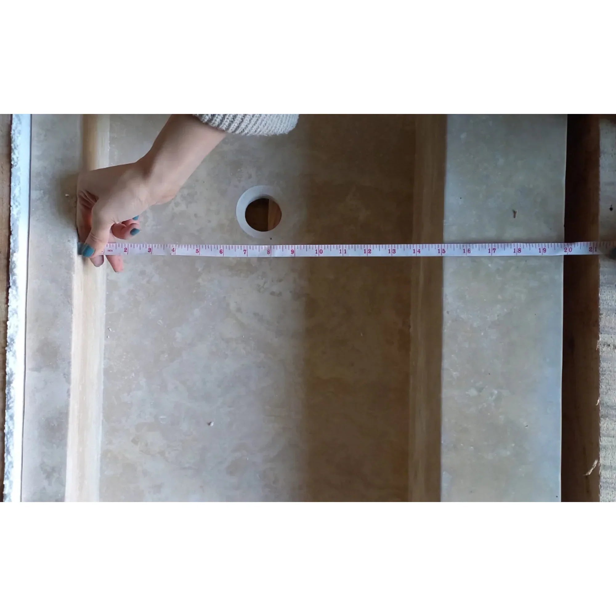 Light Travertine Natural Stone Basin Rectangular Travertine Bathroom Sink (W)48" (D)22" (H)5" by GobekDesign