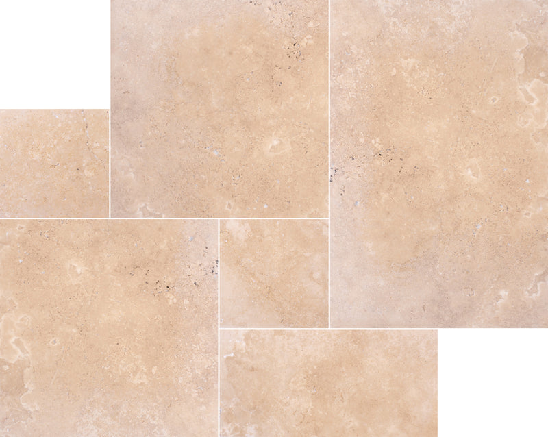 Light Select Tumbled Travertine Pavers 6x12
