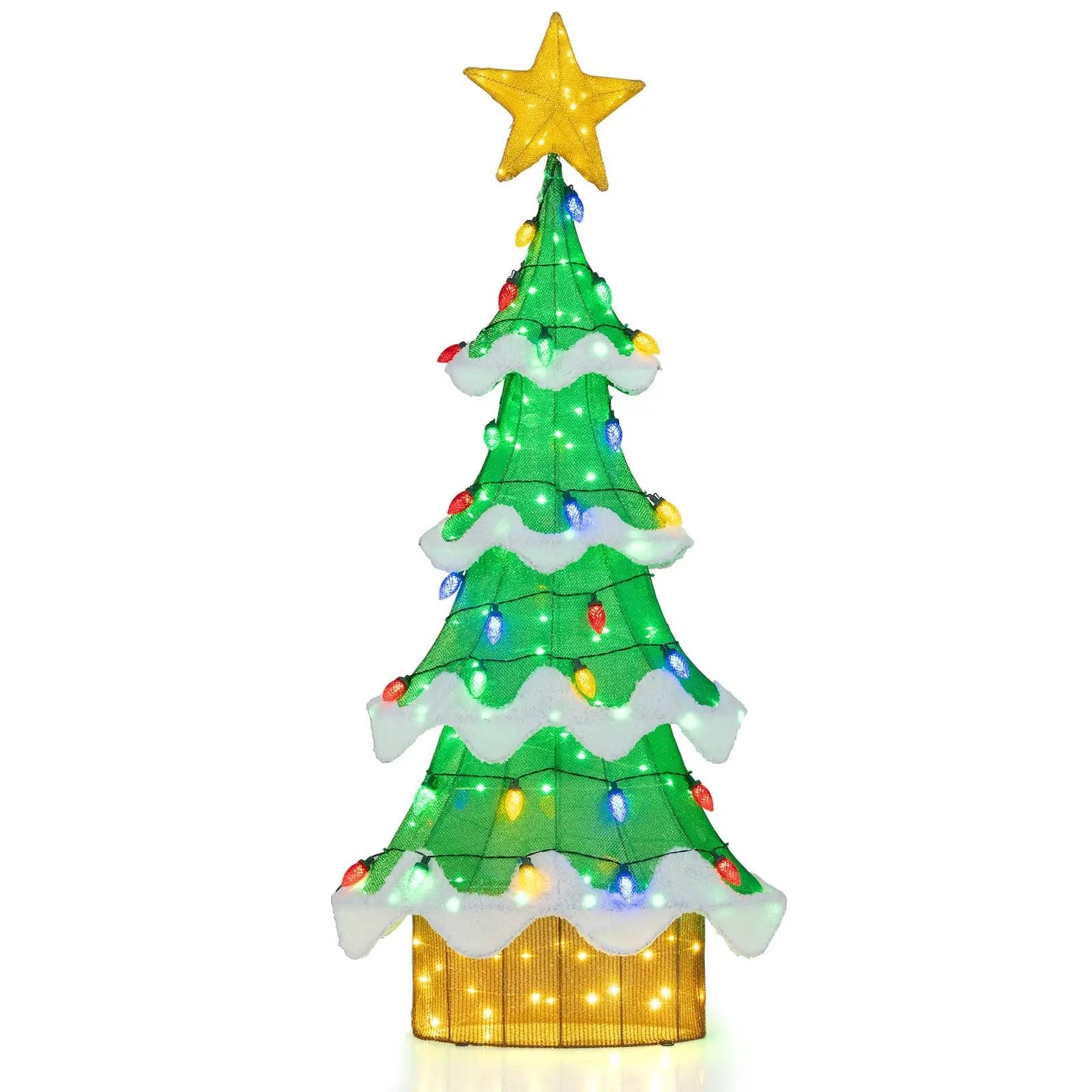 Lighted Christmas Tree Outdoor Indoor 3D Mesh Tree with 34 Colorful St