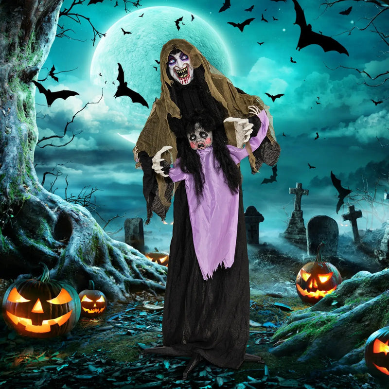 Lighted and Animated Halloween Decoration Outdoor Vampire with LED for Yard Lawn by DirectDeals