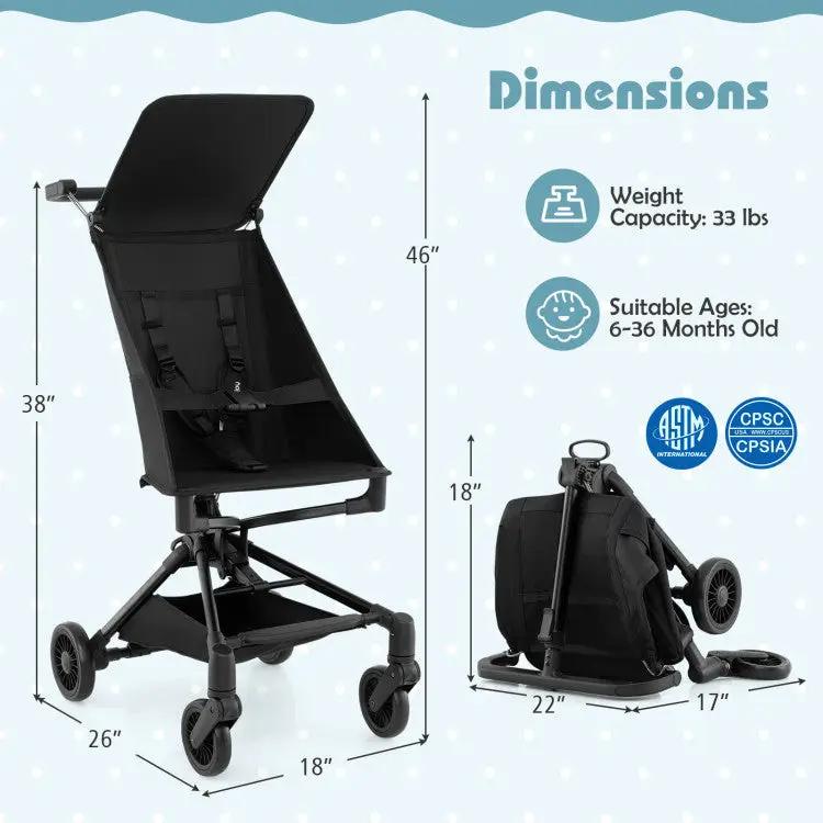 Lightweight Airplane-Ready Stroller with All-Terrain Wheels by DirectDeals