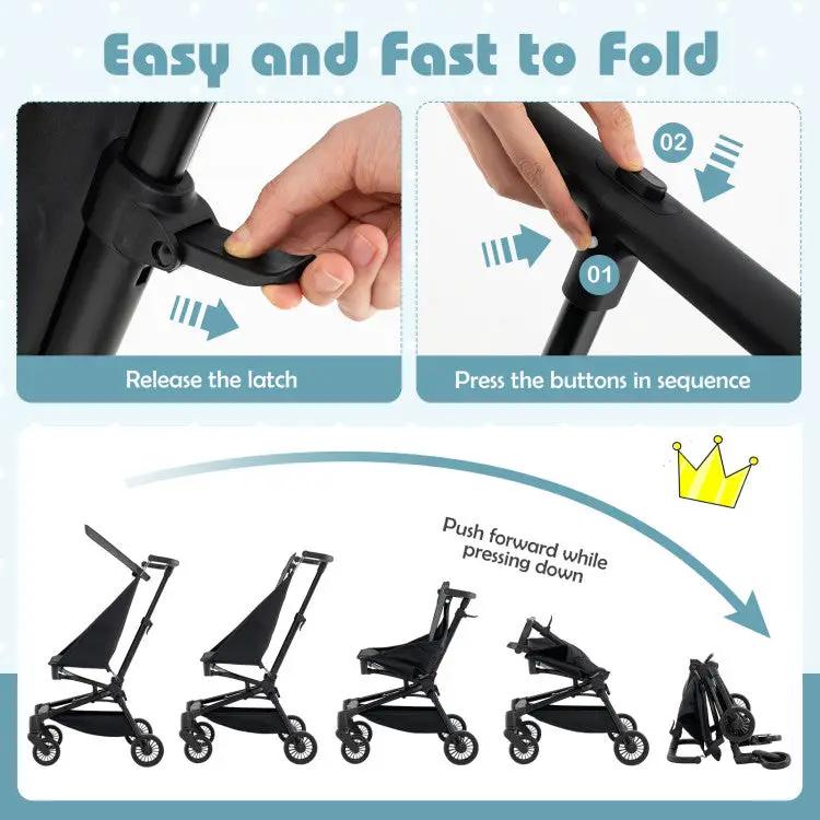 Lightweight Airplane-Ready Stroller with All-Terrain Wheels by DirectDeals