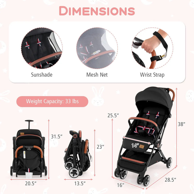 Lightweight Aluminium Frame Baby Stroller with Net by DirectDeals