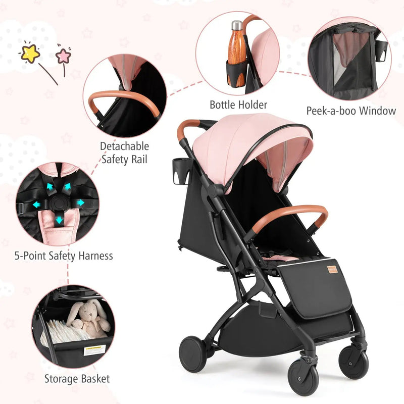 Lightweight Baby Stroller Compact Travel Stroller with One-Hand Folding by DirectDeals