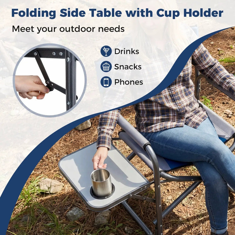 Lightweight Folding Camping Chair with Side Table by DirectDeals