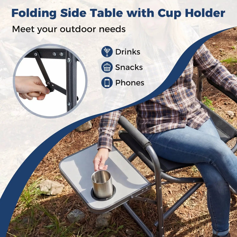 Lightweight Folding Camping Chair with Side Table by DirectDeals