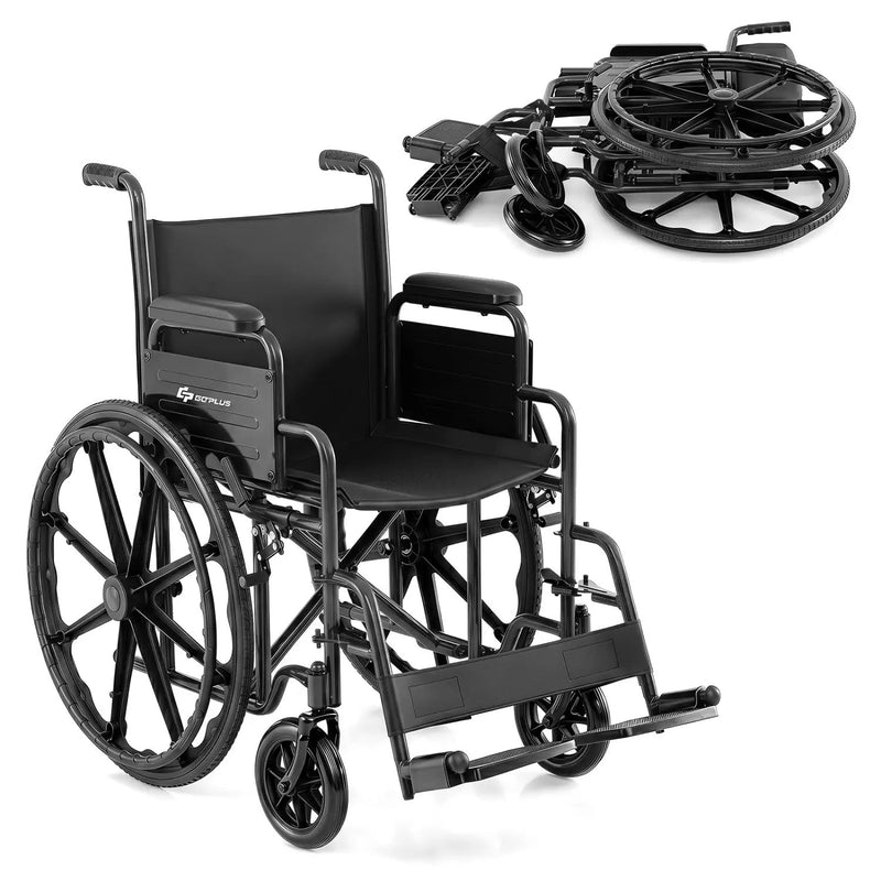 Folding Wheelchair for Adults with Swing-Away Footrest by DirectDeals
