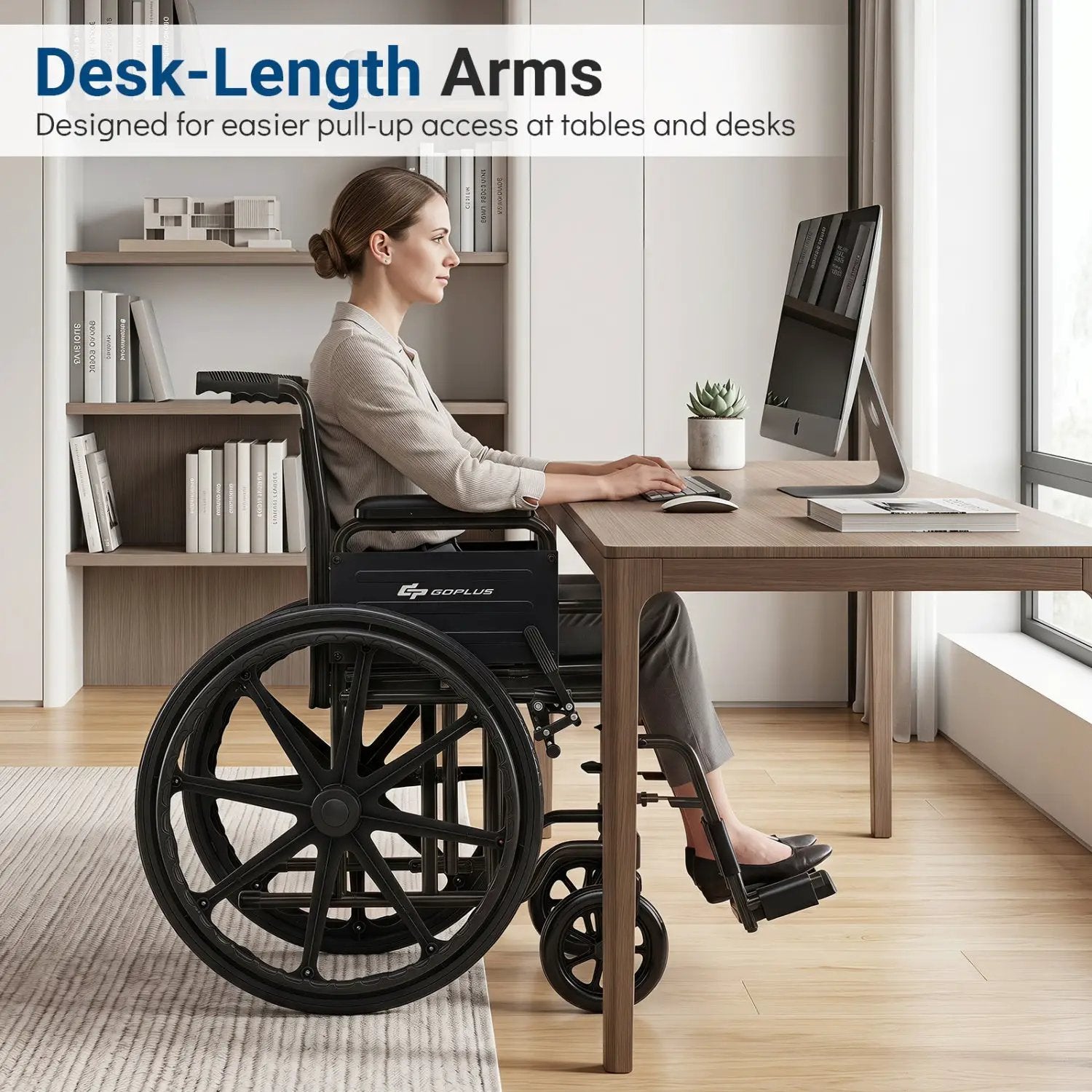 Folding Wheelchair for Adults with Swing-Away Footrest by DirectDeals