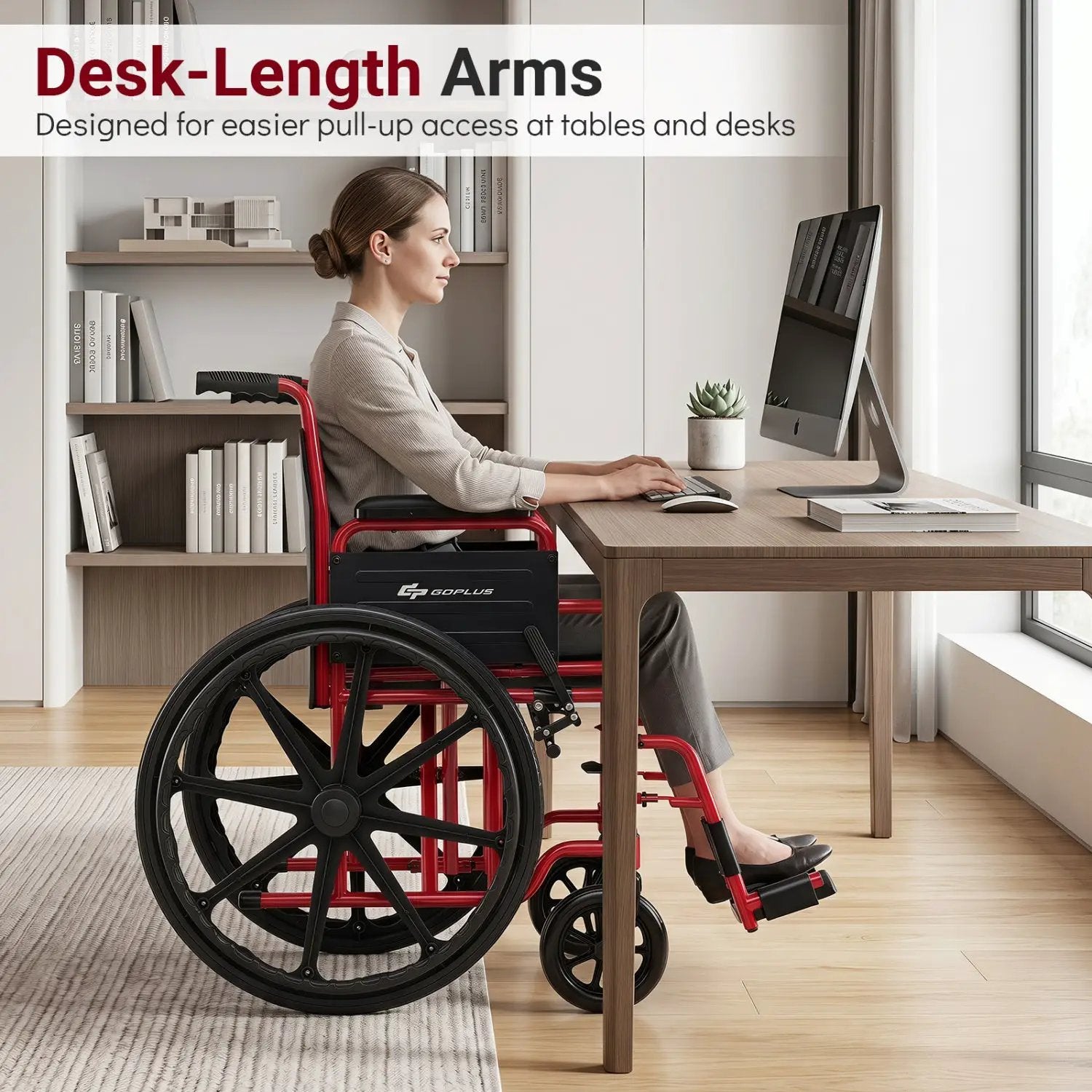 Folding Wheelchair for Adults with Swing-Away Footrest by DirectDeals