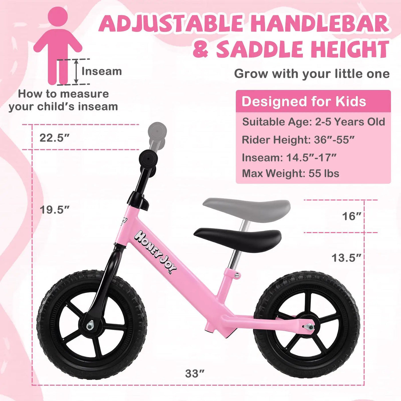 Lightweight Toddler Balance Bike No Pedal Training Bicycle by DirectDeals