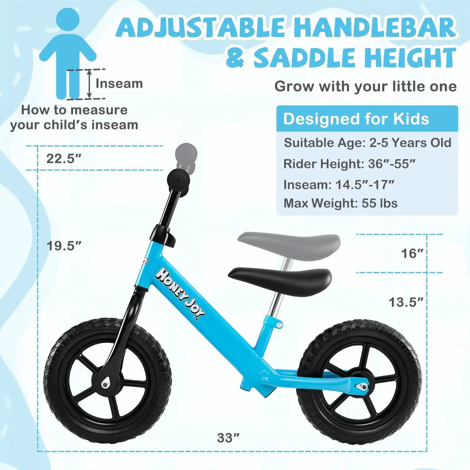 Lightweight Toddler Balance Bike No Pedal Training Bicycle by DirectDeals