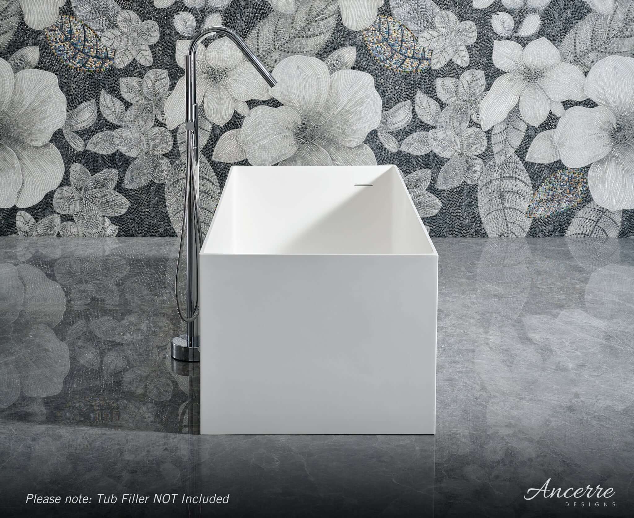 Linea Freestanding Solid Surface Bathtub by Ancerre Designs