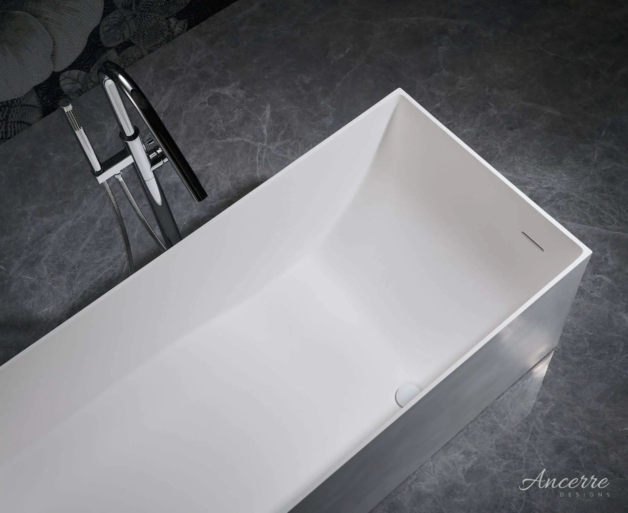 Linea Freestanding Solid Surface Bathtub by Ancerre Designs
