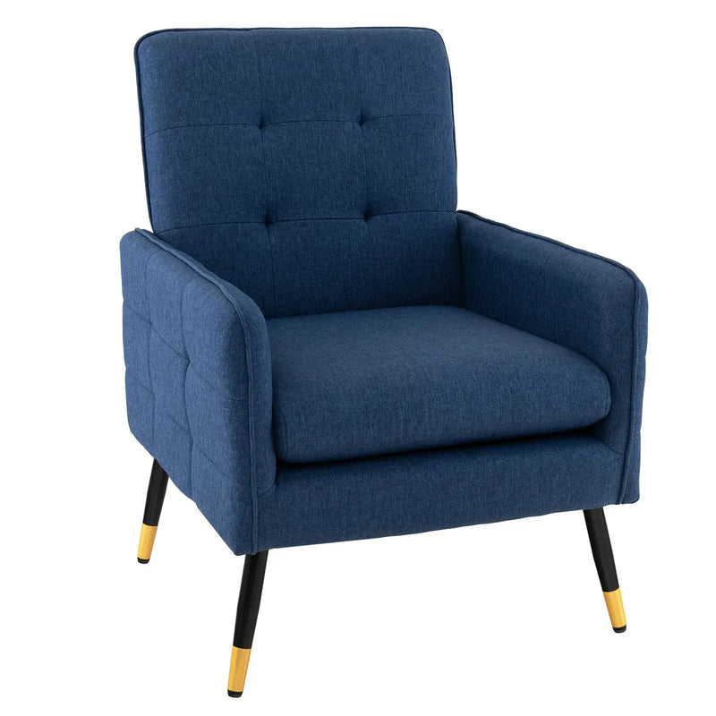 Linen Fabric Accent Chair with Removable Seat Cushion by DirectDeals