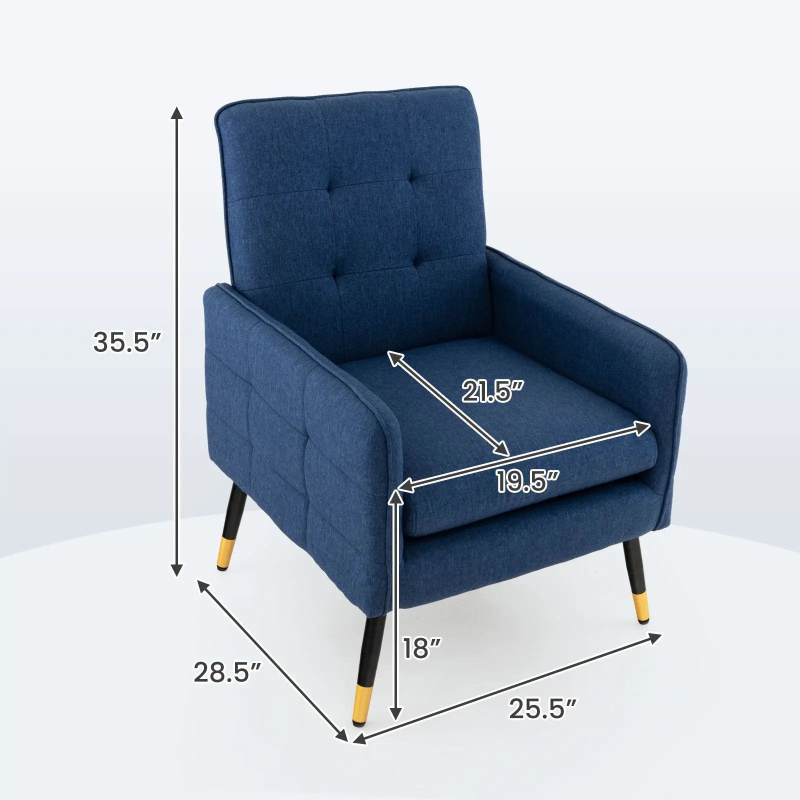 Linen Fabric Accent Chair with Removable Seat Cushion by DirectDeals