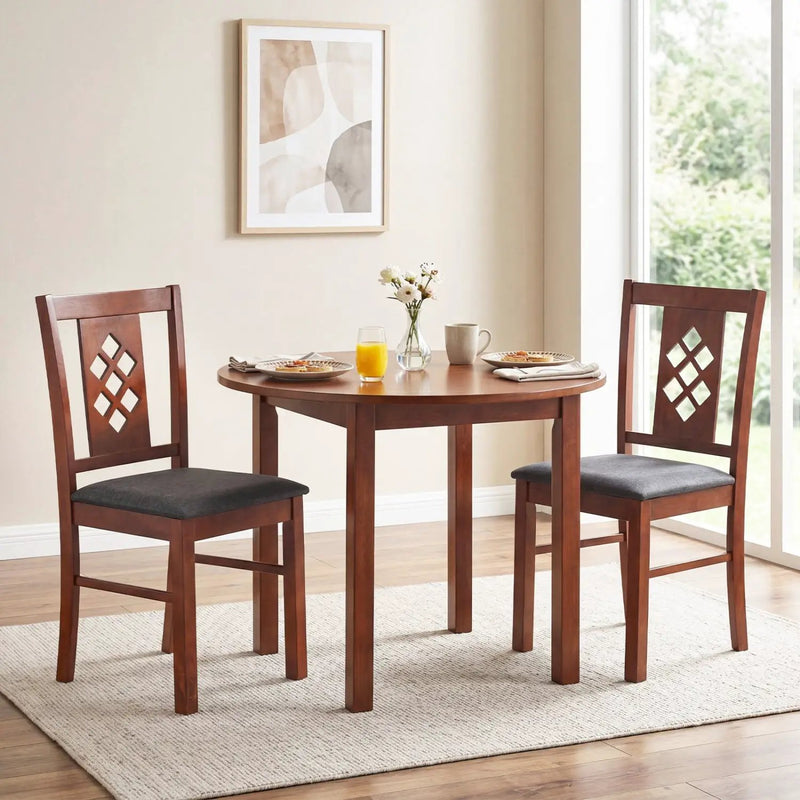 Upholstered Dining Chairs Set of 2 with Wood Frame by DirectDeals