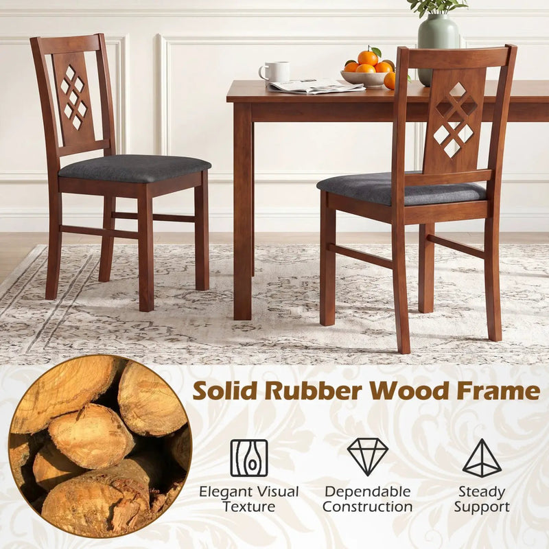 Upholstered Dining Chairs Set of 2 with Wood Frame by DirectDeals