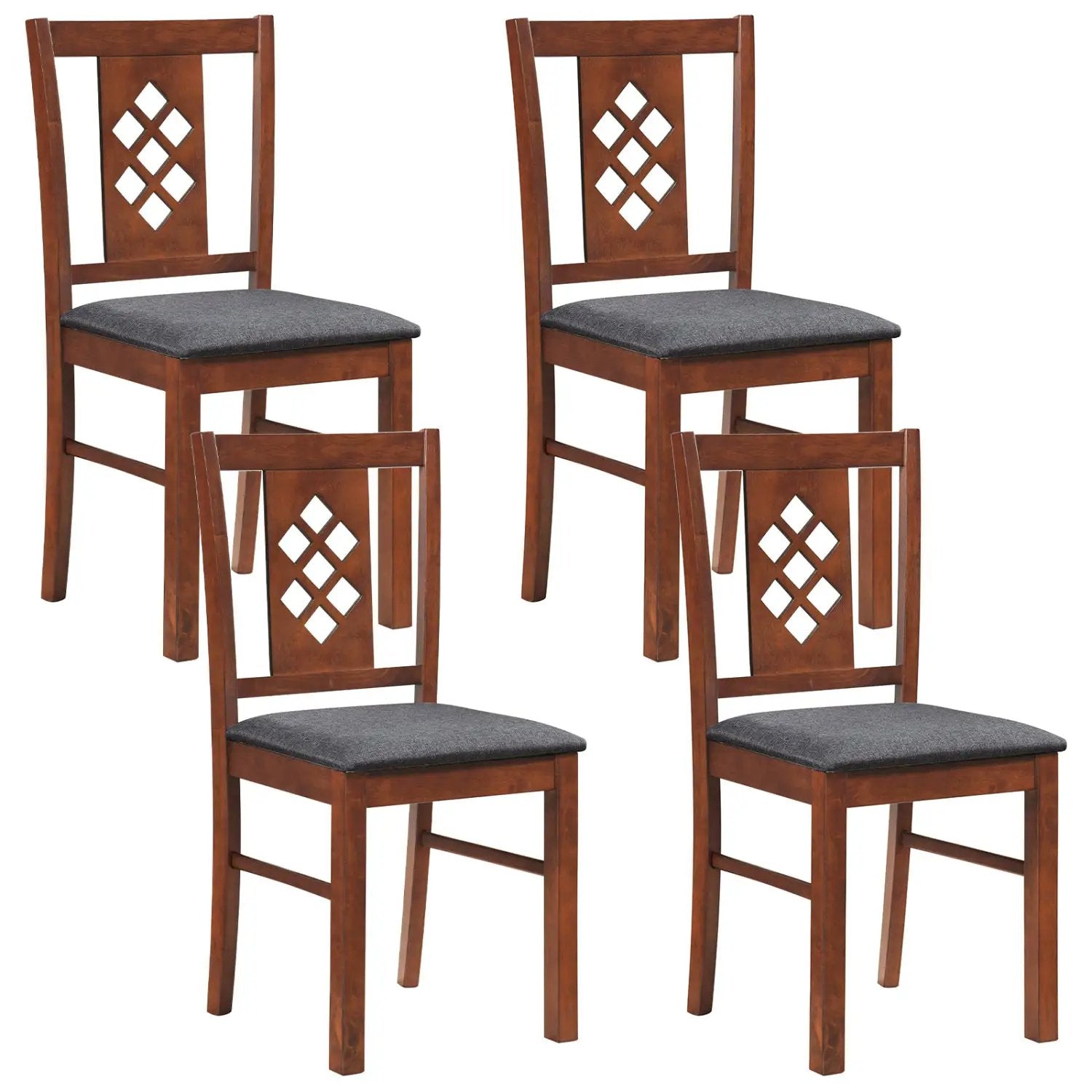 Upholstered Dining Chairs Set of 4 with Wood Frame by DirectDeals