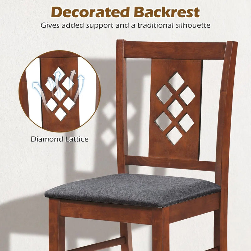 Upholstered Dining Chairs Set of 4 with Wood Frame by DirectDeals