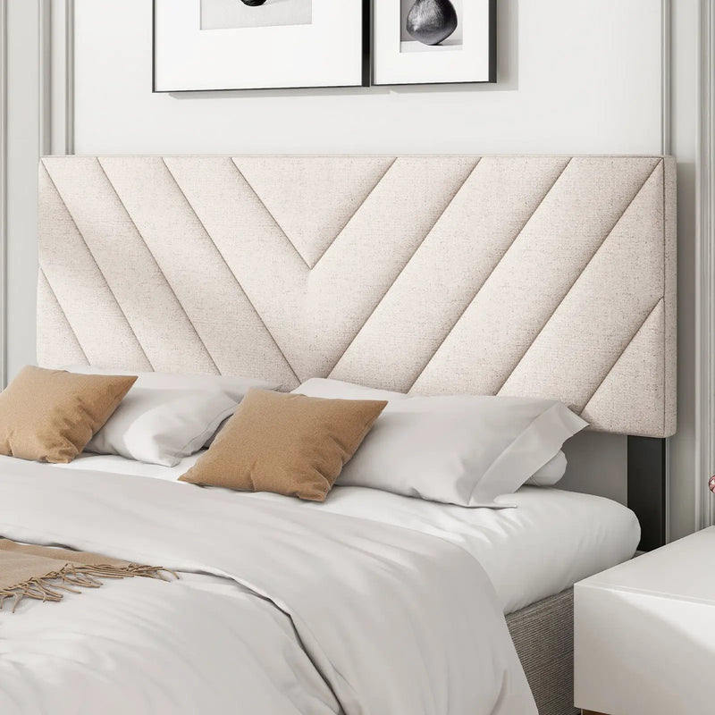Linen Upholstered Headboard for Full and Queen Size Bed Frames by DirectDeals