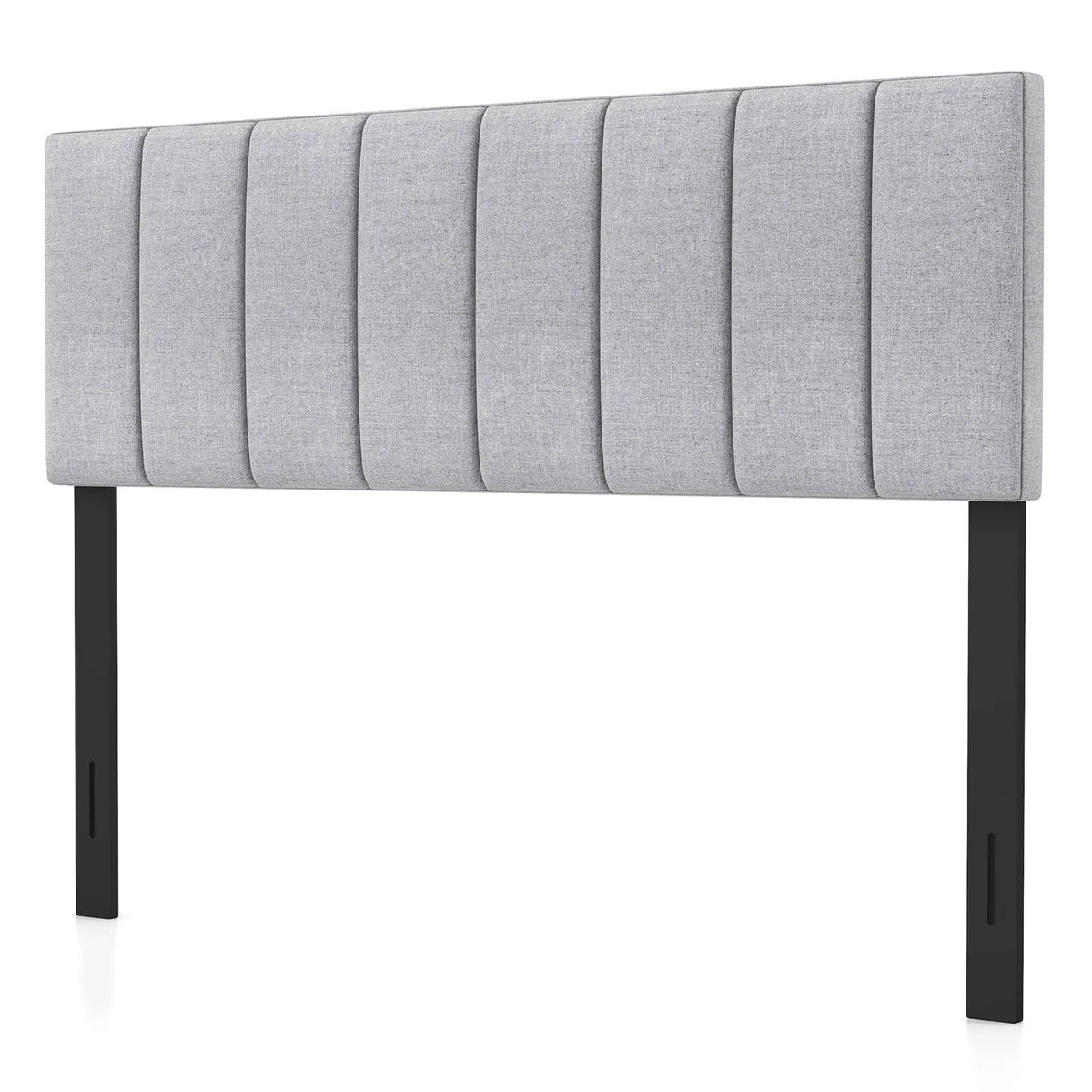 Linen Upholstered Headboard with Solid Wood Legs and Adjustable Width by DirectDeals