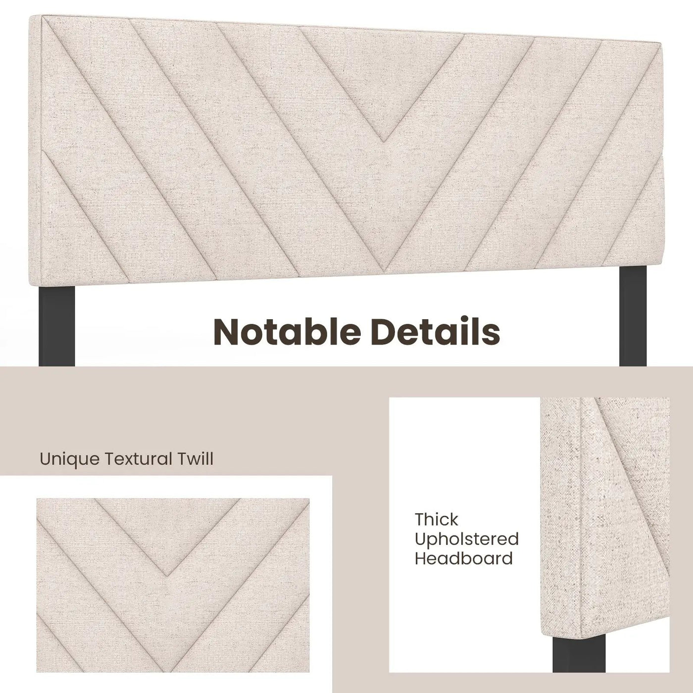 Linen Upholstered Headboard for Full and Queen Size Bed Frames by DirectDeals
