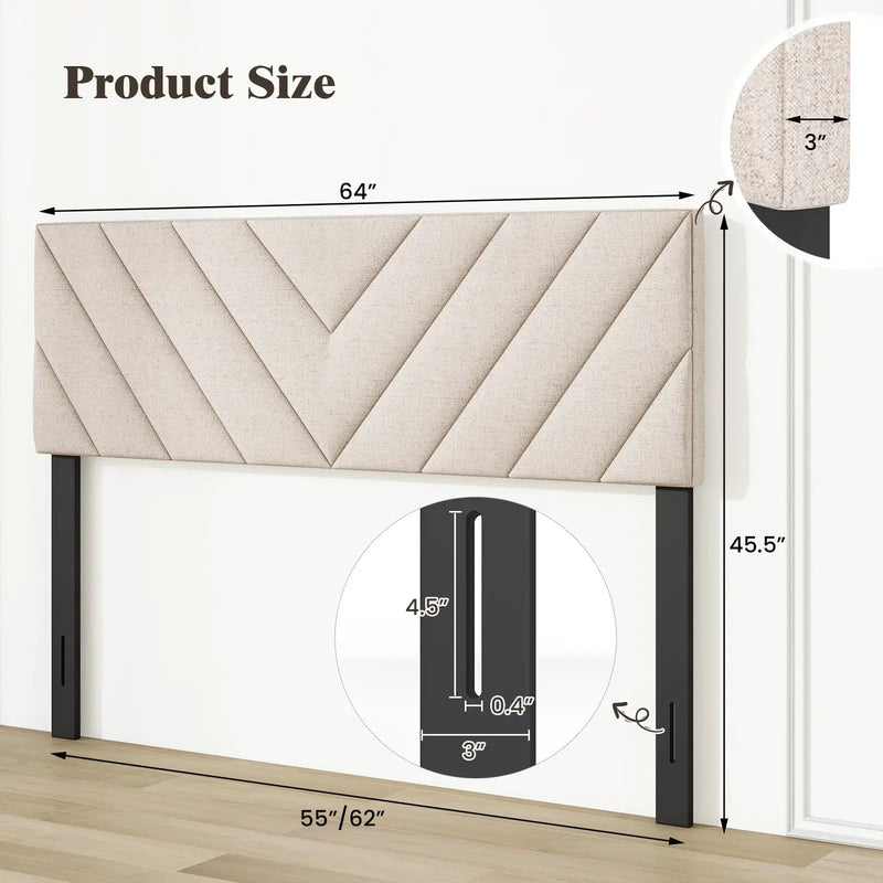 Linen Upholstered Headboard for Full and Queen Size Bed Frames by DirectDeals