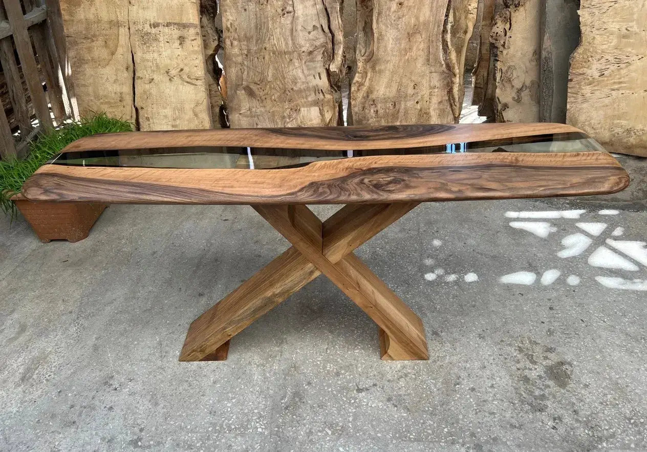 Handmade Solid Walnut Console Table for Entryway and Foyer by Gizz