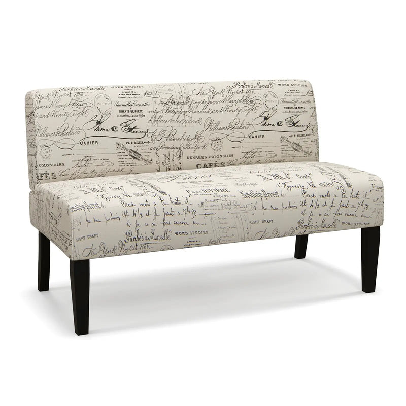 Living Room Wooden Leg Armless Loveseat Sofa-Multicolor by DirectDeals