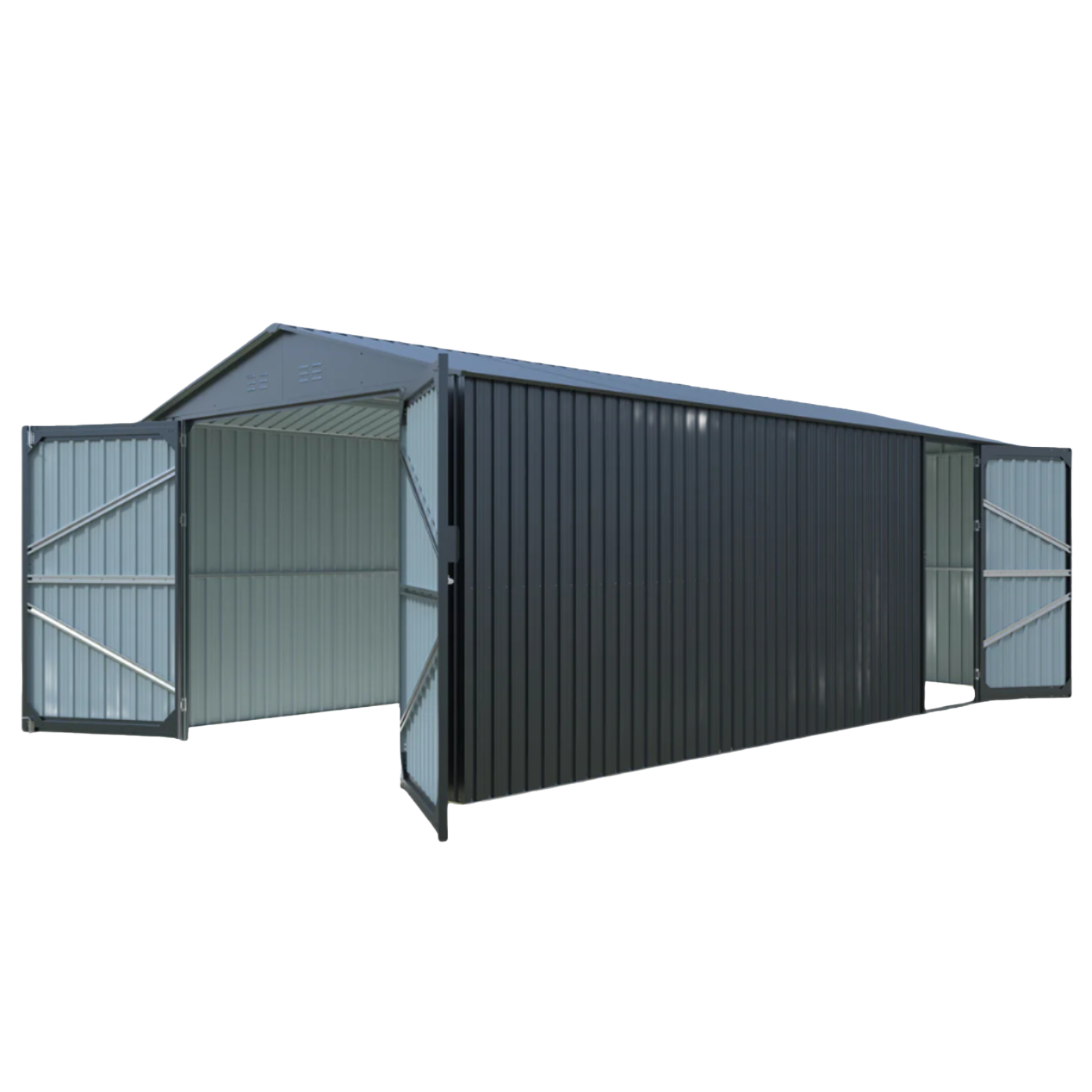 10'x20' Plus Upgraded Metal Shed with Double Front Doors & Side Entry Door by Chery Industrial