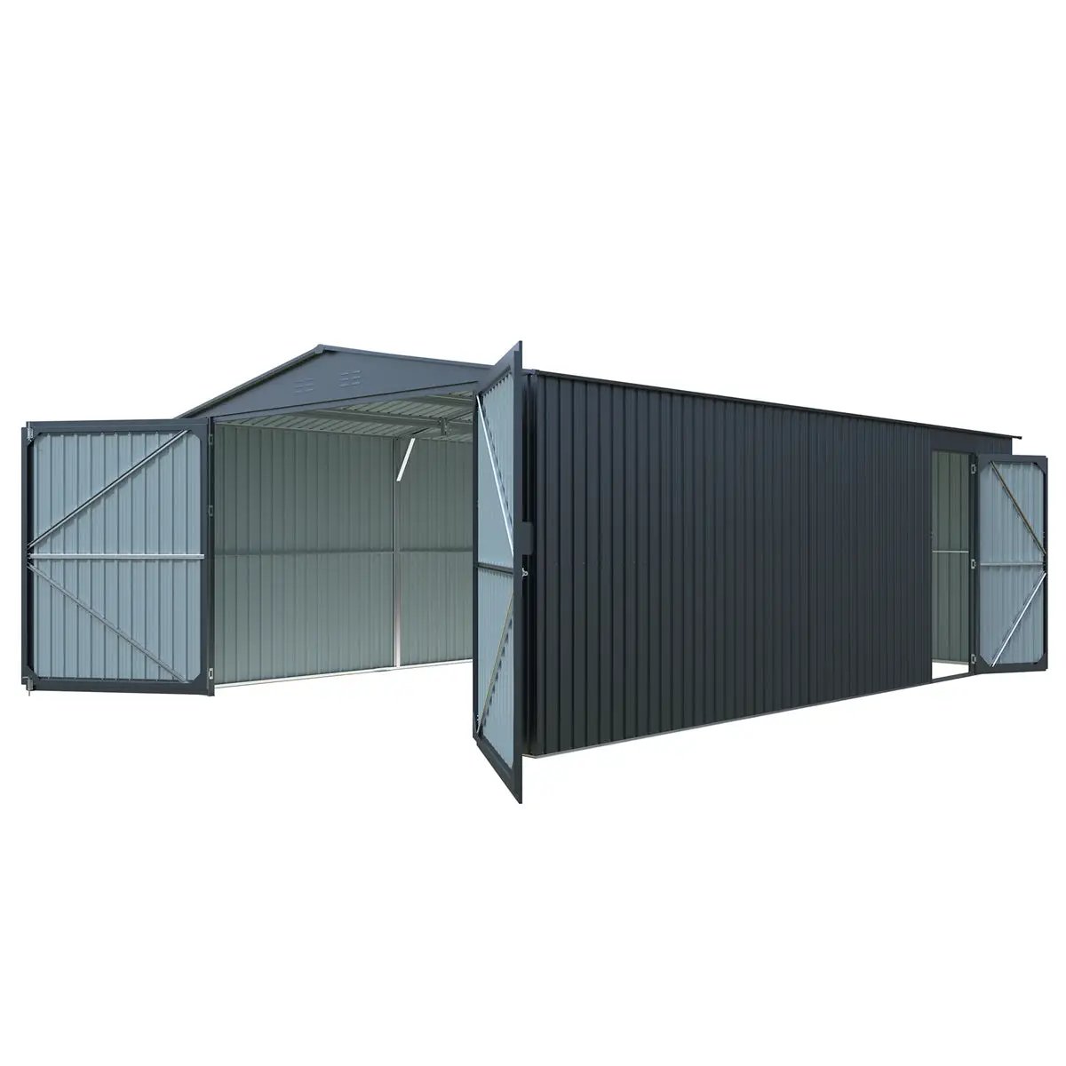 13'x20' Plus Upgraded Metal Shed w/ Double Front Doors & Side Entry Door by Chery Industrial