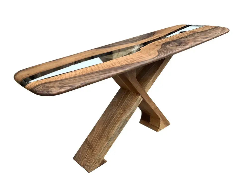 Handmade Solid Walnut Console Table for Entryway and Foyer by Gizz