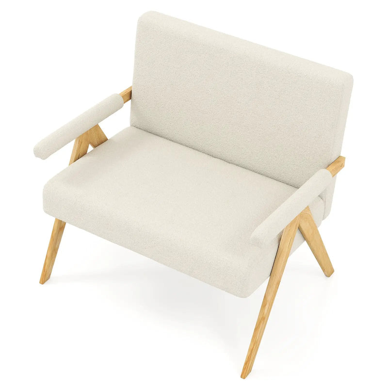 Loveseat Sofa with Armrests and Wooden Legs by DirectDeals