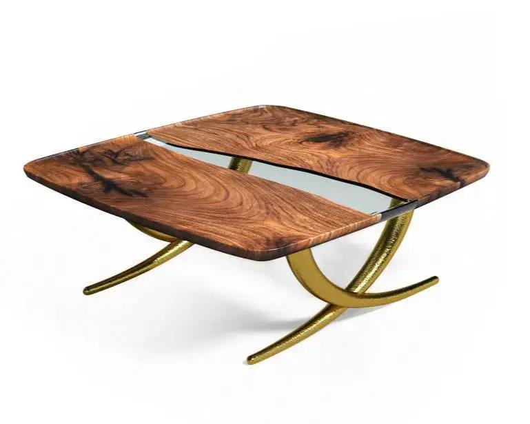 Luxurious Ivory Shaped Epoxy Resin Dining Room Coffee Table by Gizz