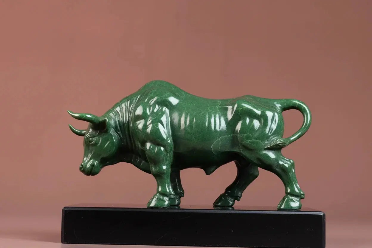 Luxury Green Rhinoceros Statue Decorative Animal Sculpture for Home & Office Decor by House Of Avana