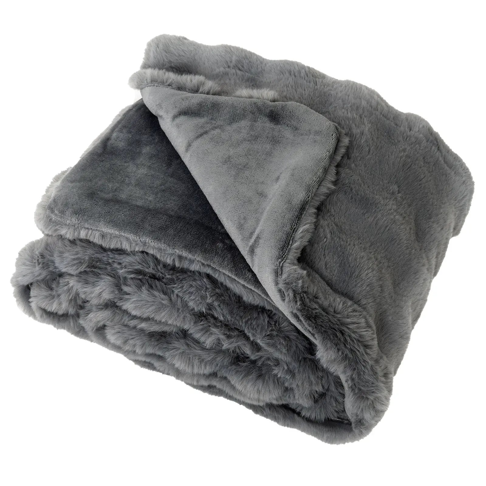 Luxury Fuzzy Plush Rabbit Fur Bubble Blanket for Armchair by DirectDeals